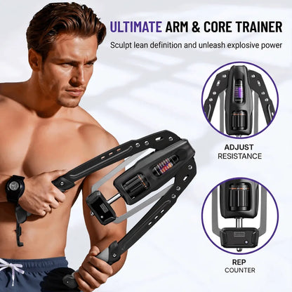 Hydraulic Upper Body Trainer — Adjustable 22-440 lbs Resistance