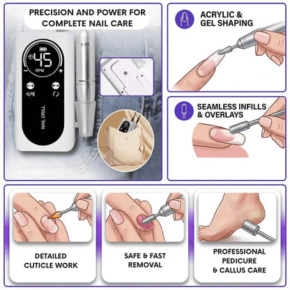High-Performance Portable Nail Drill, 45000 RPM Professional E-File
