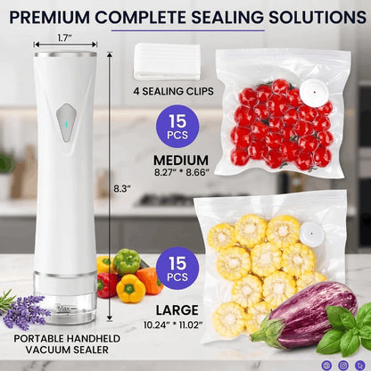 Portable Wireless Vacuum Sealer System — Complete 35-Piece Set