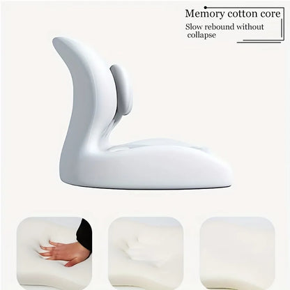 Integrated Memory Foam Seat Cushion – Adjustable Ergonomic Lumbar Support Pillow for Office Chair, Home, and Car