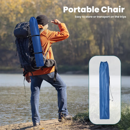 Heavy Duty Camping Folding Chair - 350 lbs Capacity Extra Large Outdoor Chair with Cooler Bag, Cup Holder & Storage Pockets