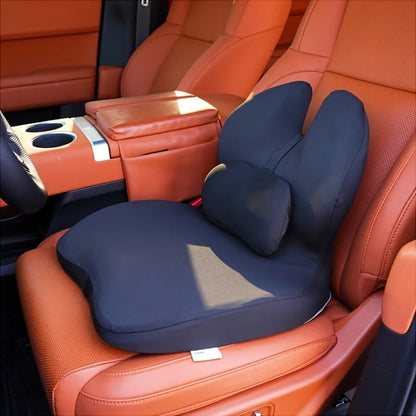 Integrated Memory Foam Seat Cushion – Adjustable Ergonomic Lumbar Support Pillow for Office Chair, Home, and Car